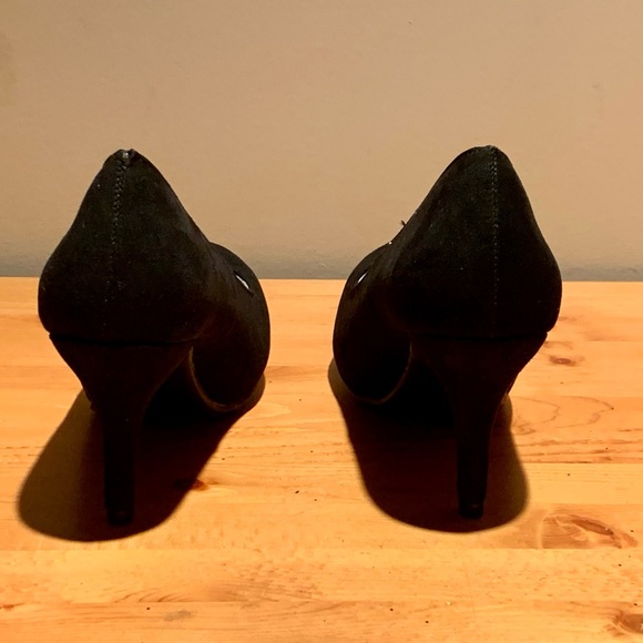 black suede heels, size 6 - Picture 3 of 5